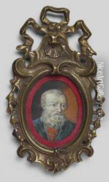 Portrait Eines Bartigen Herrn Mit Blauer Jacke Oil Painting - Angelo The Elder Vacca