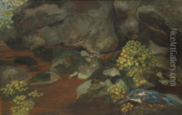 Eisvogel Oil Painting - Franz Wilhelm Jaeger