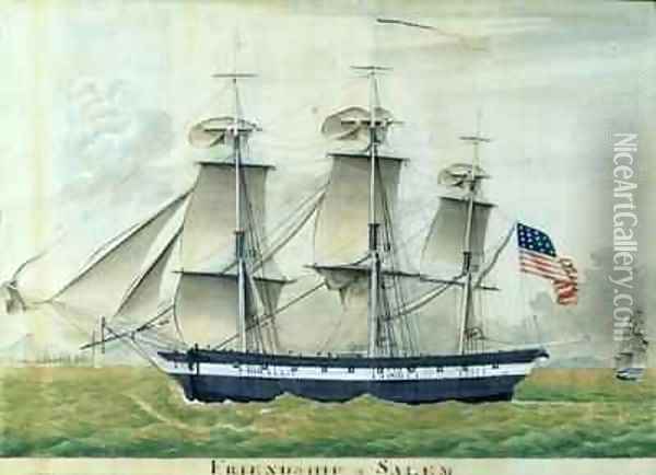 USS Friendship of Salem Oil Painting - Giuseppe Fedi