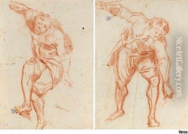 Etude De Personnages, Recto-verso Oil Painting - Jean Baptiste Greuze