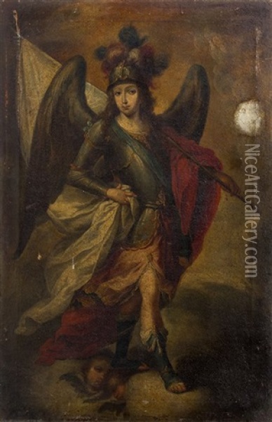 Arcangel Oil Painting - Juan De Espinal