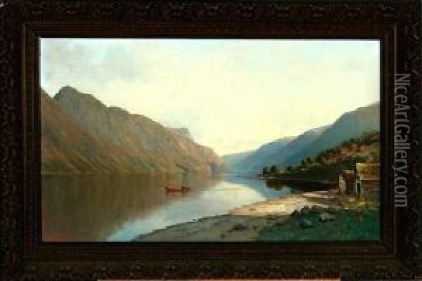 Norwegian Inlet Scenery Oil Painting - Peder Cappelen Thurmann