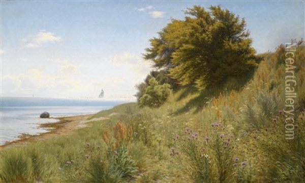 Sommertag Am Meer Oil Painting - Ludvig Kabell