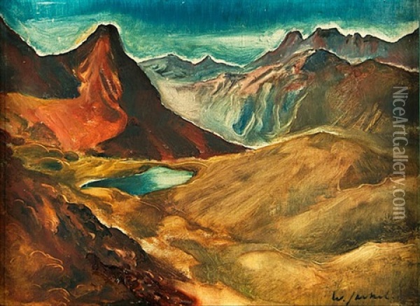 Bergsee Oil Painting - Willi Jaeckel