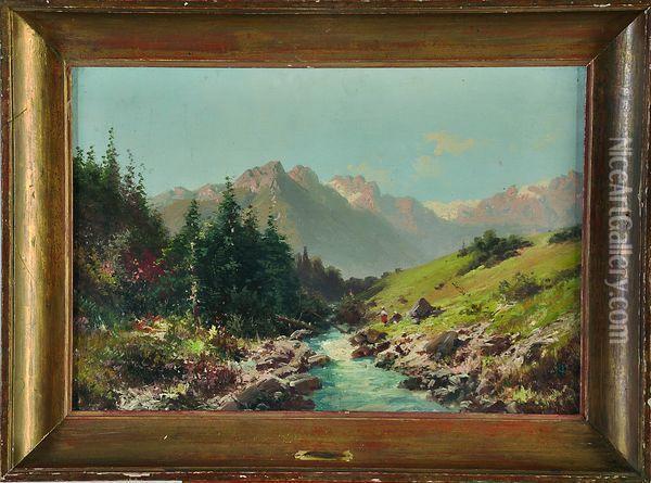 paysage De Montagne Oil Painting - Alfred Godchaux