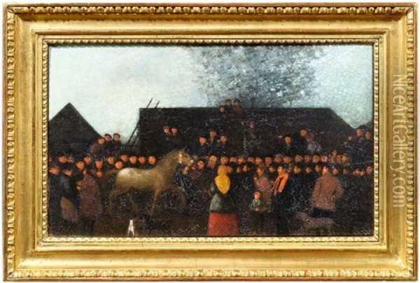 Beim Pferdemarkt Oil Painting - Michael Neder