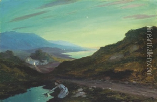 The Green Twilight Oil Painting - George Russell
