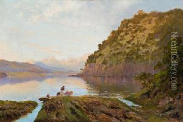 River Derwent Oil Painting - William Charles Piguenit