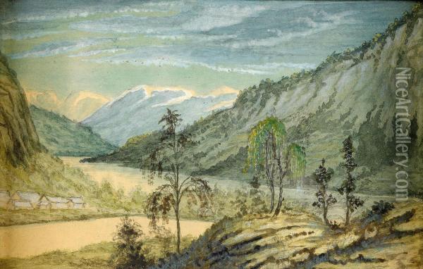 Hardangerfjorden Oil Painting - Henrik Ibsen