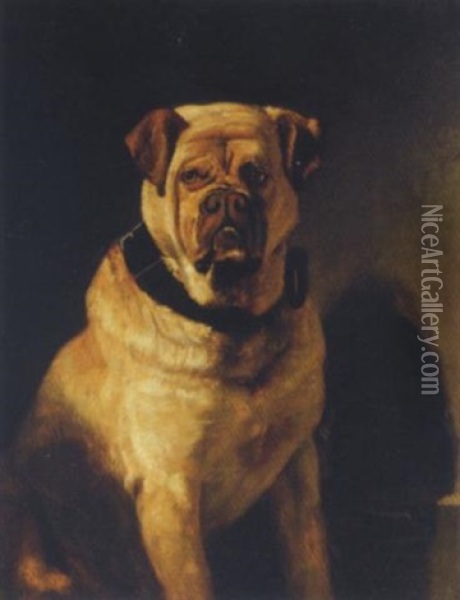A Mastiff Oil Painting - Bernard de Gempt