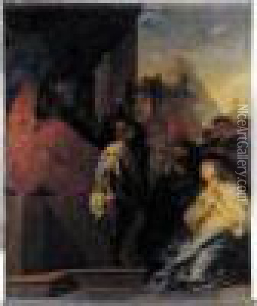 Suzanne Devant Ses Juges Justifiee Par Le Temoignage Du Jeune Daniel, Daniel, Xiii, 48 Oil Painting - Charles Lebrun