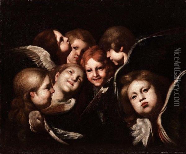 Teste Di Cherubini Oil Painting - Giovanni Antonio Galli
