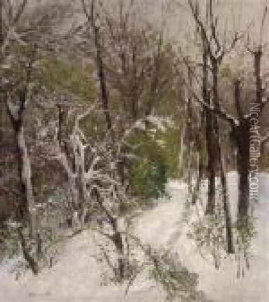 Winterwoodland Oil Painting - Adolf Kaufmann