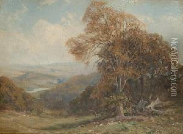 An Extensive Country Landscape Oil Painting - Thomas Edward Francis