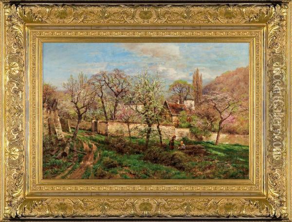 Spring In The Garden Oil Painting - Heinrich Sen Hartung