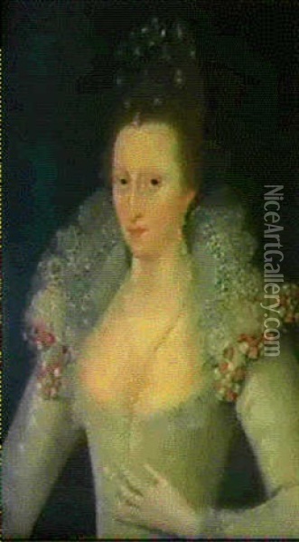 Bildnis Der Anna Von Danemark (1574-1619), Tochter          Friedrichs Ii. Von Danemark... Oil Painting - Marcus Gerards the Younger