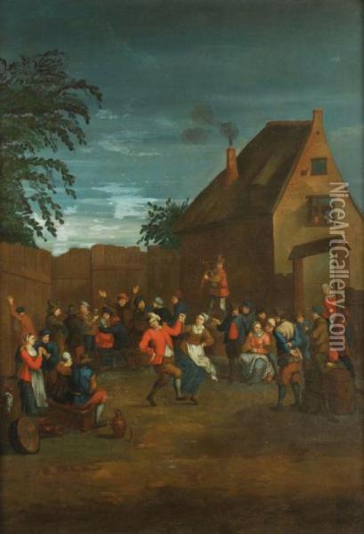 Figures Merry Making Oil Painting - Pieter The Younger Brueghel