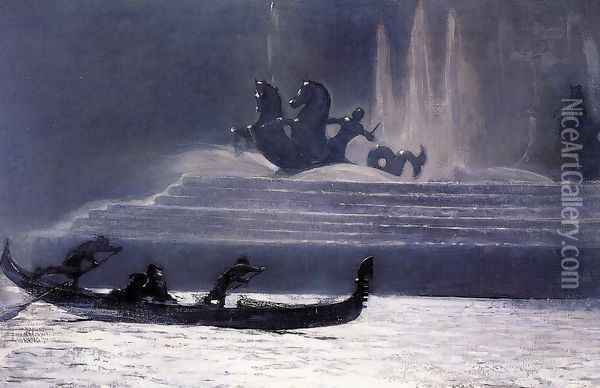 The Fountains at Night, World's Columbian Exposition Oil Painting - Winslow Homer