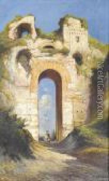 Porta Cumana Oil Painting - Consalvo Carelli