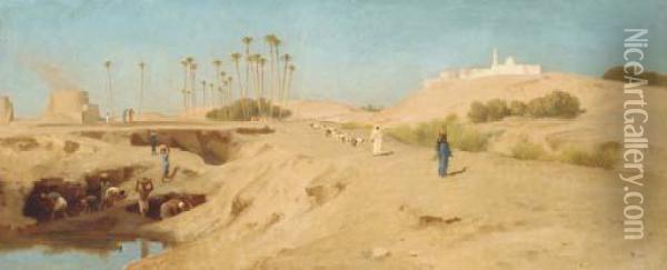 Brickmakers In Egypt Oil Painting - Frederick Goodall