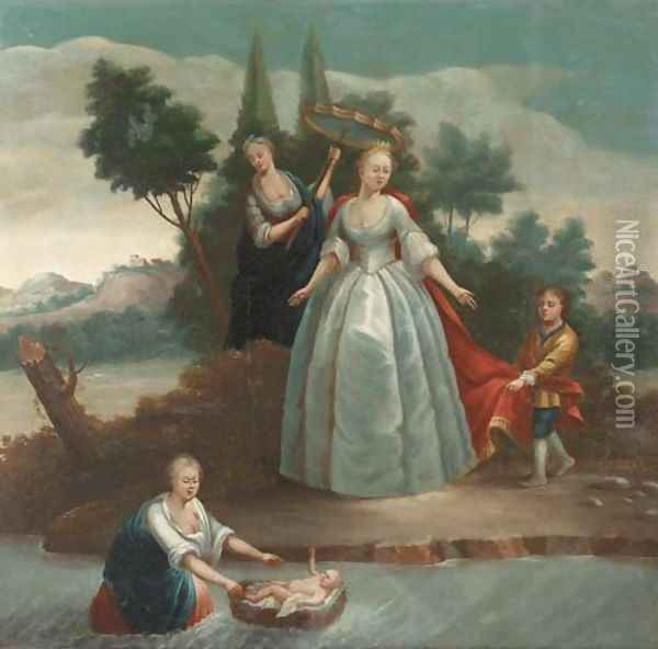 The Finding of Moses Oil Painting - French School