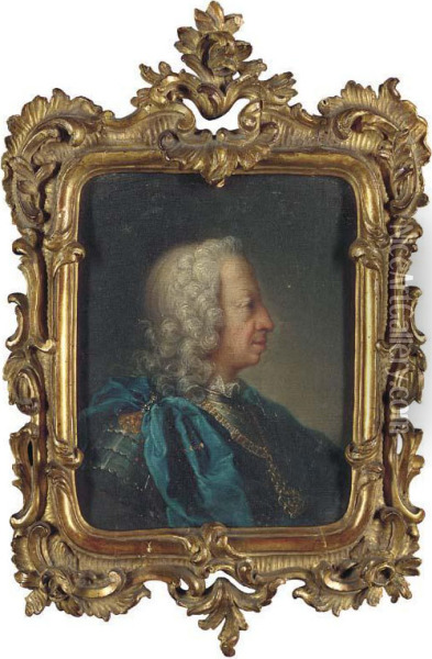 Portrait Of King Carlo Emanuele Iii Of Sardinia (1701-1773) Oil Painting - Maria Giovanna Clementi La Clementina