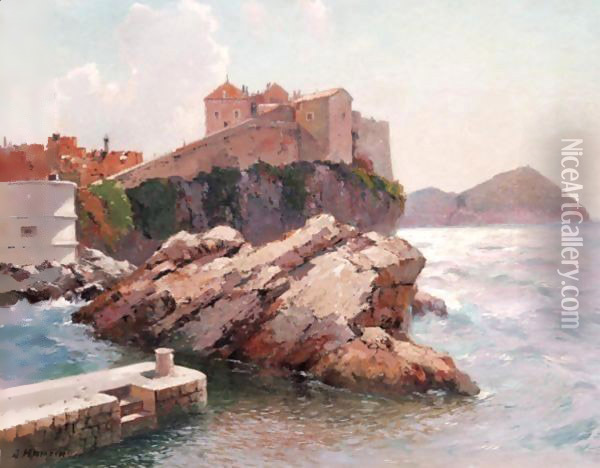 View Of Dubrovnik 2 Oil Painting - Aleksei Vasilievich Hanzen