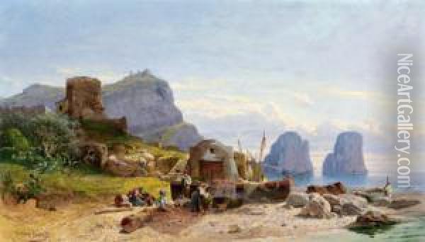 Veduta Di Capri Oil Painting - Heinrich Stein