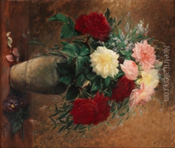 Florero Oil Painting - Francois Joseph Huygens