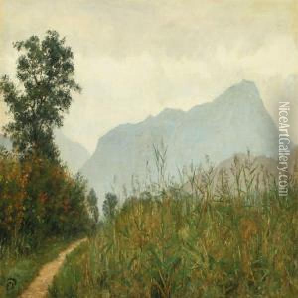 Mountain Scenery,italy Oil Painting - Edvard Frederik Petersen