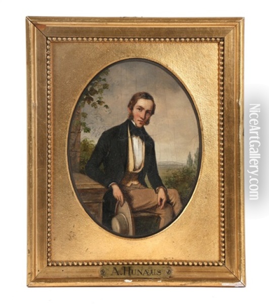 Portrait Of A Gentleman Oil Painting - Andreas Hunaeus