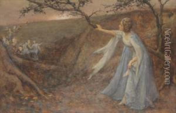 Titania Oil Painting - Henry Maynell Rheam