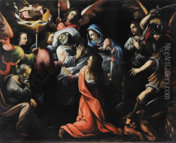 Morte Di San Giuseppe Oil Painting - Francesco Solimena