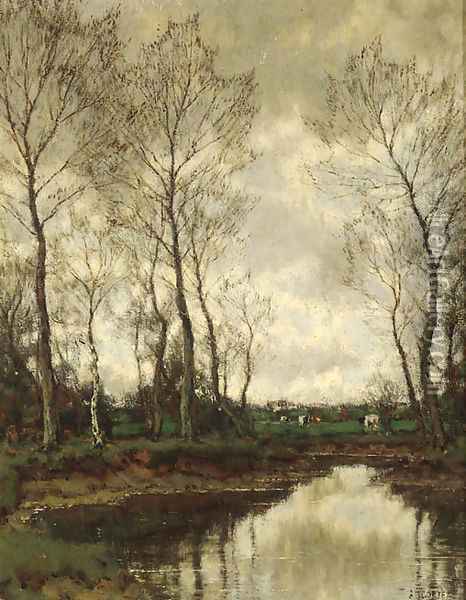 Brook in a forest Oil Painting - Arnold Marc Gorter
