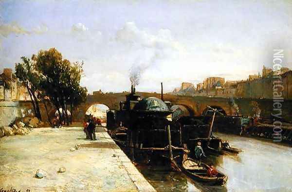 The Seine at Pont Marie, Paris, 1851 Oil Painting - Johan Barthold Jongkind