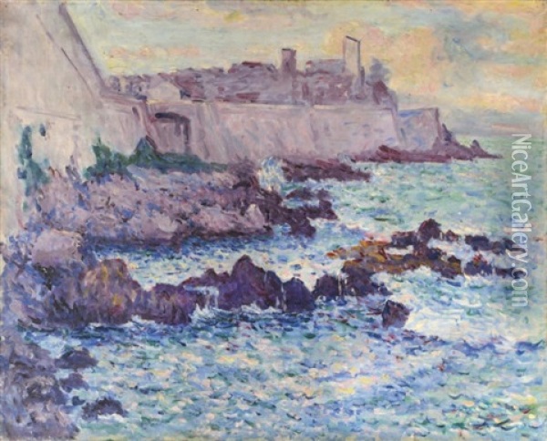 Les Renforts D'antibes Esquisse Oil Painting - Maxime Maufra