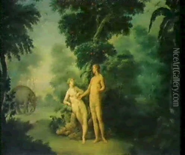 Adam Und Eva Im Paradies Vor Dem                            Baum Der Erkenntnis (genesis 3,1 Ff.) Oil Painting - Hendrik van Balen the Elder