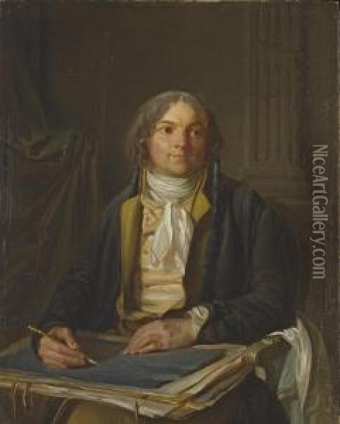 Portrait D'un Dessinateur Oil Painting - Henri Nicolas Van Gorp
