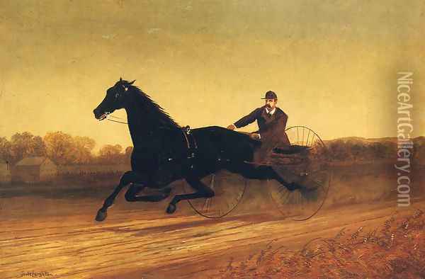 The Racing Sulky Oil Painting - Nicholas Winfield Scott Leighton