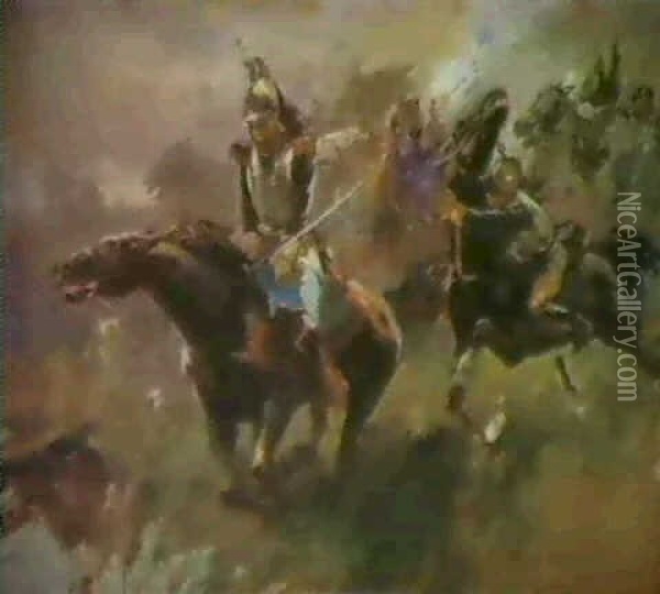 Carga De Caballeria Oil Painting - Ulpiano Checa Sanz