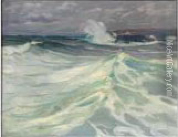 Waves Oil Painting - Charles Herbert Woodbury
