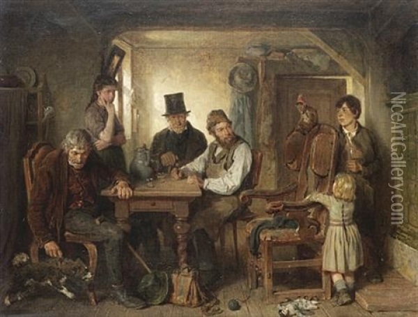 The Head Of The Household Oil Painting - Hugo Wilhelm Kauffmann