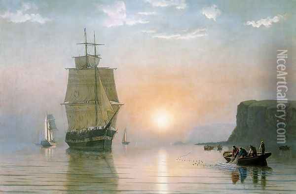 Sunrise off Grand Manan Oil Painting - William Bradford