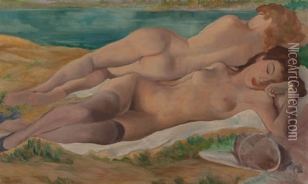 The Sunbathers Oil Painting - Emil Ganso