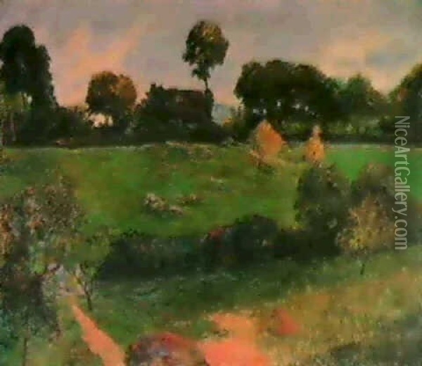 Ferme En Bretagne Oil Painting - Paul Gauguin