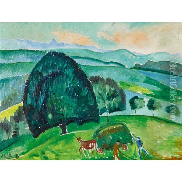 Paysage De La Campagne Bernoise (le Gros Chataignier) Oil Painting - Alice Bailly