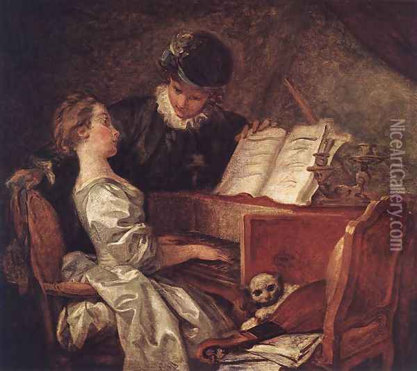 Music Lesson 1769 Oil Painting - Jean-Honore Fragonard