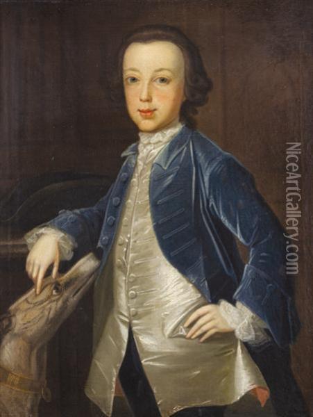 Portrait Of A Gentleman With A Greyhound Oil Painting - Thomas Hudson