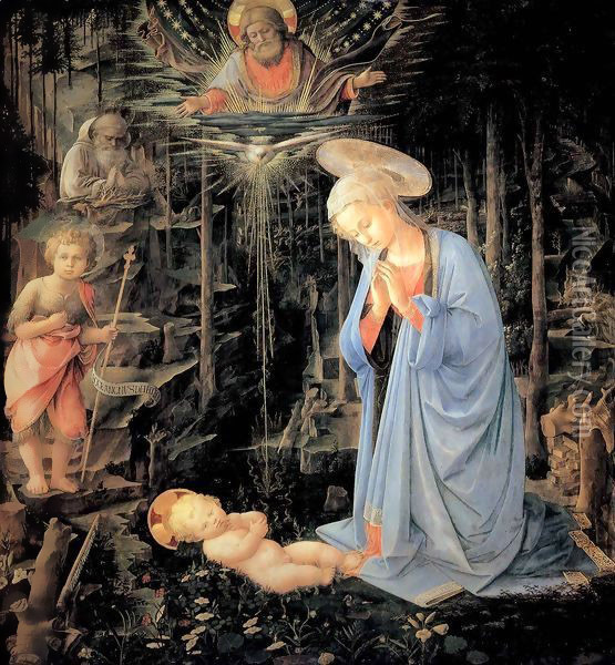 Adoration of the Child Oil Painting - Fra Filippo Lippi