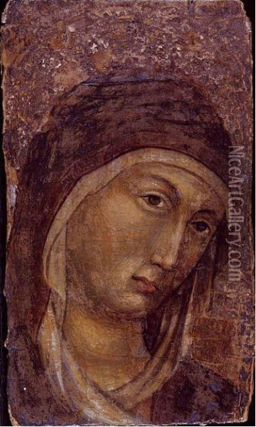 Head Of The Madonna: A Fragment Oil Painting - Agostino di Duccio